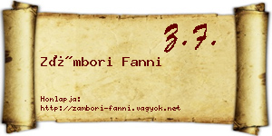 Zámbori Fanni névjegykártya