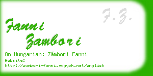 fanni zambori business card